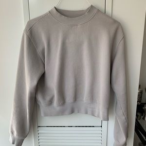 TNA Beige Cozy Fleece Shrunken Crewneck